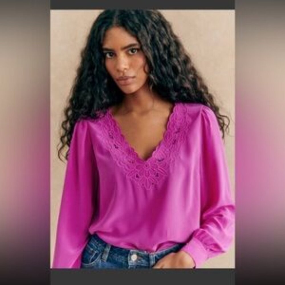 Sezane Juliette Blouse - Fuschia